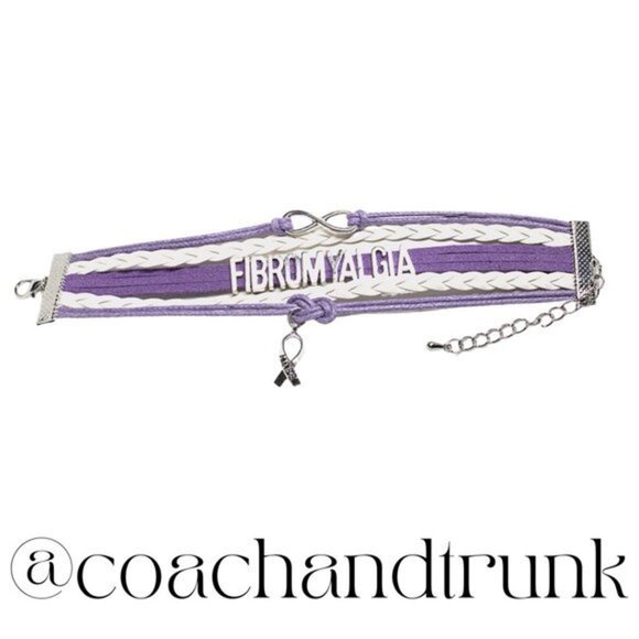 C&T JEWELRY FOR A CAUSE Fibromyalgia Hope Ribbon Infinity Charm Bracelet - Picture 3 of 4